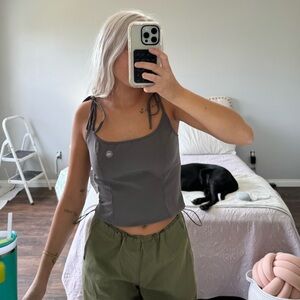 Grey Tie-Strap Pacsun Top